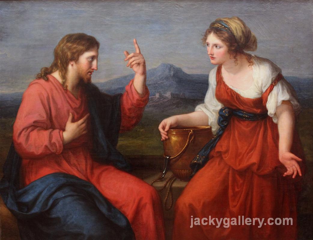 Christ and the Samaritan woman at the well, Angelica Kauffman painting - Click Image to Close